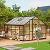 Garvee Walk-In Greenhouse with Polycarbonate Panels, Aluminum Frame, Quick Setup, Roof Vent, Outdoor Garden Greenhouse - 2 of 4