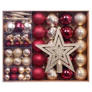 72 Pcs Christmas Tree Ornaments Set, Christmas Ball Decorations, Suitable for Christmas Party, Holiday Wedding Indoor and Outdoor Decoration - 1 of 1