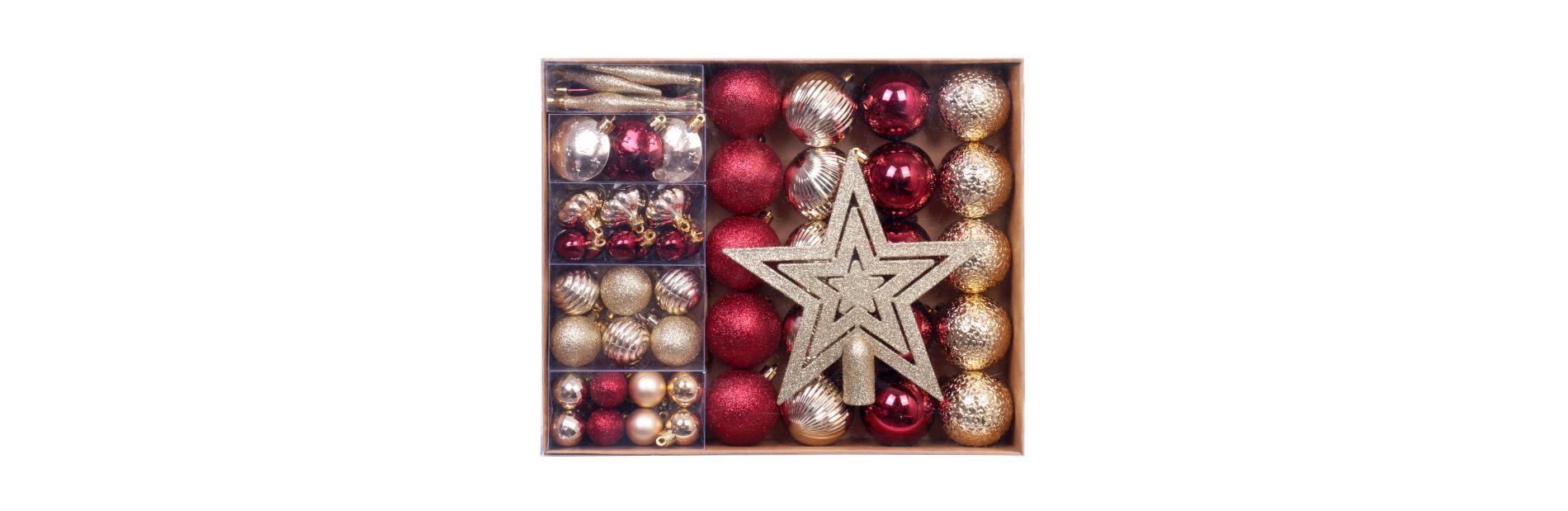 72 Pcs Christmas Tree Ornaments Set, Christmas Ball Decorations, Suitable for Christmas Party, Holiday Wedding Indoor and Outdoor Decoration