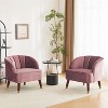 Christopher Knight Home Connor Contemporary Barrel Club Chair with Wooden Legs, 28" x 28"（Set of 2) - 2 of 4