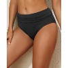 FIONECA Women Mid Rise Bikini Bottoms Full Coverage Swimsuit Ruched Scrunch Swim Bottom - 4 of 4