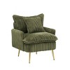 TOAOTBNBO Upholstered Accent Chair with Ergonomic Backrest and Armrests, Corduroy Arm Chair with Wood Legs Single Sofa Chair for Office - 4 of 4