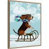 Amanti Art 23"x28" Basset Hound Sledging by Fab Funky Framed Canvas Wall Art Print - 2 of 4