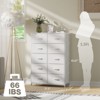 DOMETOUR 10 Drawer Dresser for Bedroom, Fabric Storage Tower Tall Chest Organizer, Storage Cabinet Unit Bins Living Room Closet-White - 3 of 4