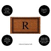 Evergreen Monogram Indoor Outdoor 100% Natural Coir Doormat 28" x 16" |  Letter  "R" - 2 of 4