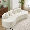 Modern and simple curved flannelette sofa. Creative multi-seater  for the living room, with a combination of pillows. - 2 of 4