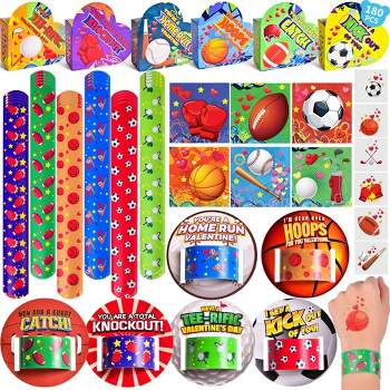 Fun Little Toys Valentine's Day Sports Themed Slap Bracelate Sticker Set