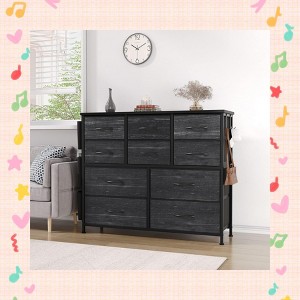 Garvee Dresser for Bedroom - Cloth Storage Tower with 10 Drawers, Rustic Brown TV Stand, Chest of Drawers with Fabric Bins - 1 of 4