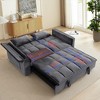 PAGED 55.5"3-In-1 Foldable Couch Bed,Velvet Double Sofa with Adjustable Back,Storage Bag and Pillow,Sofa with USB Port for Living Room - 4 of 4