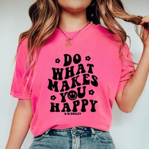 Simply Sage Market S.W.Smiley Makes You Happy Smiley Face Garment Dyed Tee - 1 of 4