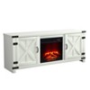 58" Farmhouse TV Stand for TVs up to 65" with Electric Fireplace White - Festivo: MDF Media Console, Storage, 23.5" Height - 2 of 4