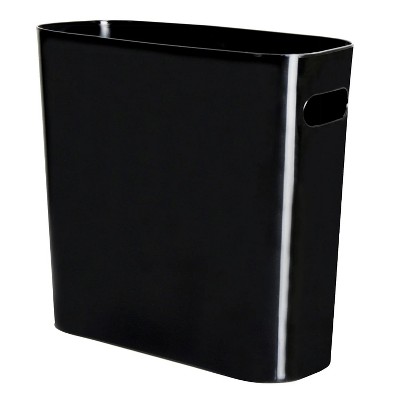 LunaLulinlk Black 1.5 Gallon Slim Trash Can, Plastic Trash Can, Small Trash Can with Handle