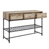 ORRD Industrial Sofa Table with Drawer & Shelf, Modern Console Table with Metal Pipe Legs, Oak & Black Finish for Living Room Entryway - 4 of 4