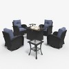 LayinSun Outdoor Patio Furniture Set, Black Rattan Wicker Sectional Swivel Rocker Chairs Sets - 2 of 4