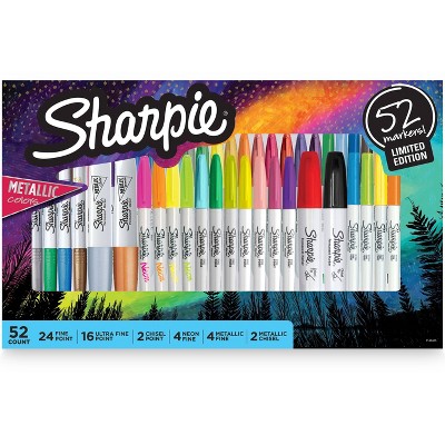 Sharpie 52pk Permanent Markers Assorted Tip Sizes Multicolored