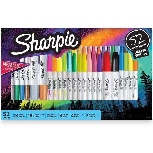 Sharpie 52pk Permanent Markers Assorted Tip Sizes Multicolored - image 1 of 4