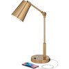 360 Lighting Industrial Modern Desk Lamp with USB and AC Power Outlet 23.5" High Antique Brass Metal for Living Room Bedroom House Bedside - 3 of 4