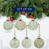 AuldHome Design Farmhouse Ball Christmas Ornaments, 6pc Set; Distressed Metal Ball Vintage Mercury Glass Style Rustic Holiday Decorations - 3 of 4