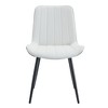 Homy Casa Set of 4 Faux Leather Upholstered Dining Chairs with Black Metal Legs for Dining Room or Kitchen, White And Black - 4 of 4