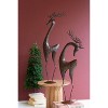 Rustic Metal Reindeer 35"H & 32"H, Distressed Brown Christmas Decor (Set of 2) By Kalalou - 2 of 4