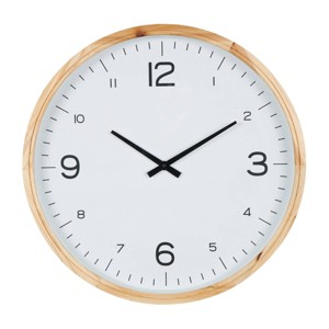 Wood Wall Clock with White Backing Light Brown - Olivia & May - 1 of 4
