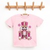 Pink Snowflake Nutcracker Patchwork Print - Youth Short Sleeve Graphic T-Shirt and Toddler Short Sleeve Graphic T-Shirt - 2 of 3