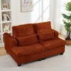 Straight Sectional Sofas with Square Armrests and Adjustable Back, Modular Sitting or Lying Down Couch, Space-Saving Lounge Chair for Living Room - 3 of 4