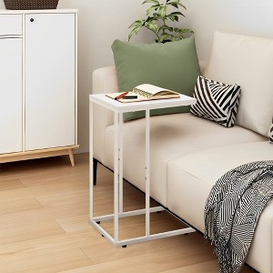 C Shaped End Table, Small Side Tables for Sofa and Bed, Couch Table That Slides Under for Living Room, Bedroom, Home Office, Small Spaces - 1 of 4