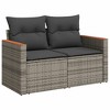vidaXL 12 Piece Patio Sofa Set with Cushions Gray Poly Rattan - With Table - 3 of 4