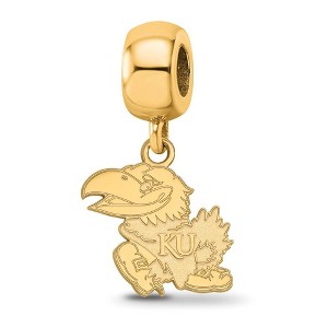 Black Bow Jewelry 14k Yellow Gold Plated Sterling Silver Kansas Jayhawks NCAA Bead Charm - 1 of 4