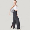 Anna-Kaci Active Women's Wide Leg Lounge Pants with Elastic Waistband and Side Slit Hem Detail - 2 of 4