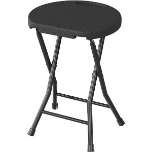 Folding Stool, Backless 18-Inch Stool, Portable with Handle, Foldable Bar Stool, Anti-Slip Feet, 600Lbs Capacity, for Bar, Home - 1 of 4