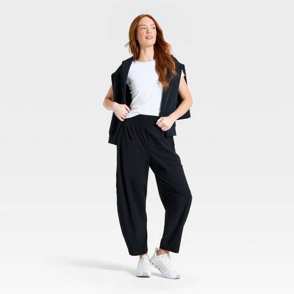 Pantalones de tejido de pata de barril de cintura alta para mujer - All In Motion™ 3
