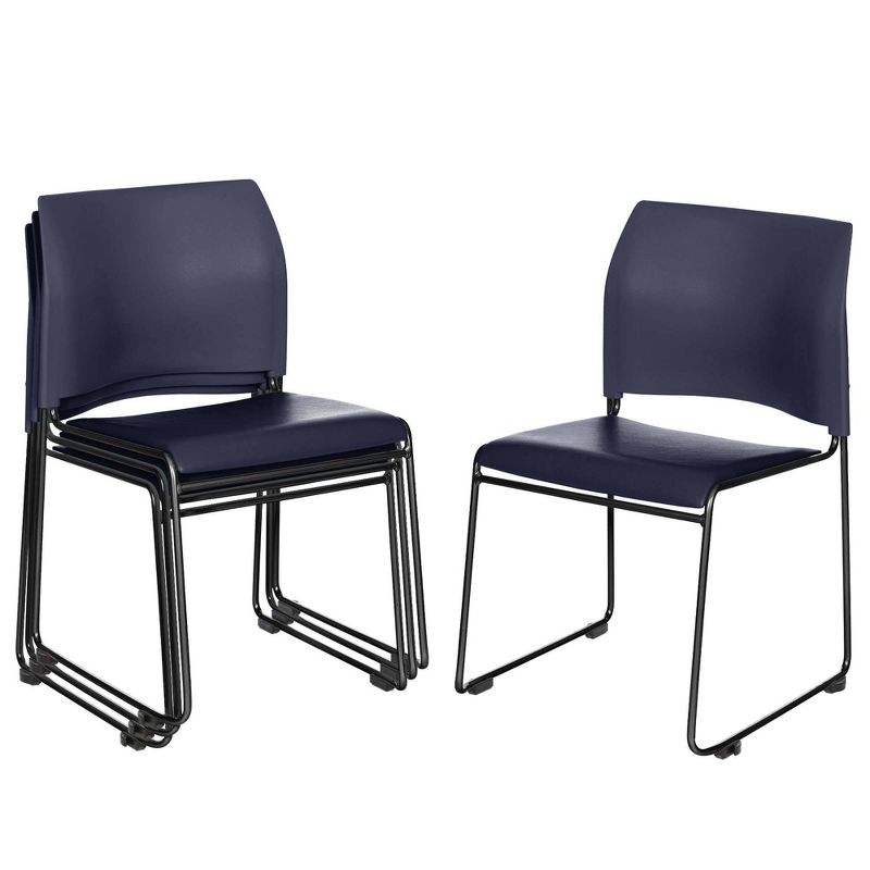 Hampden Furnishings 4pk Jody Collection Vinyl Stack Chair Blue, 1 of 6