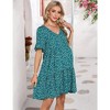 Women's Maternity Casual Dress  Flowy Floral Print, Ruffle leeves - 4 of 4