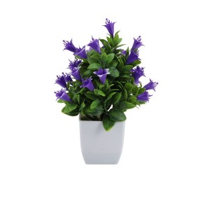 Unique Bargains Artificial Plants Lily Flower Bonsai Arrangement Plastic 3.74"x3.74"x10.63" 1 Pc - 1 of 4