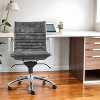 HomeRoots Gray and Silver Steel and Velvet Adjustable Swivel Rolling Conference Office Chair - 2 of 4