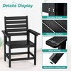 Arceso 1PC 18Inch Outdoor Dining Chair , HDPE Weather Patio Dining Chairs, Heavy Duty Outdoor Chairs with Armrest - 4 of 4