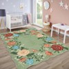 coucheta 8x10 ft Area Rug, Low Pile, Washable Rugs,Stain Resistant, Non Slip, Modern Floral Scalloped Carpet for Bedroom, Living Room, Green - 2 of 4