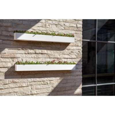 White 32" Composite Geo Series Trough Hanging Planter - 2-Pack
