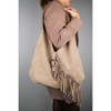 Rosalin - Beige Suede Leather Tassel Shoulder Bag (Women) beige standart - 3 of 4