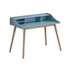 INFURNIC Desks Mid Century Modern Wood Writing Desk with Hutch and Open Pigeonholes for Storage, Blue, 43.3"*24.5"*36.8" - 4 of 4