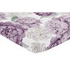 Sweet Jojo Designs Girl Baby Fitted Mini Crib Sheet Peony Floral Garden Purple Ivory - 2 of 4