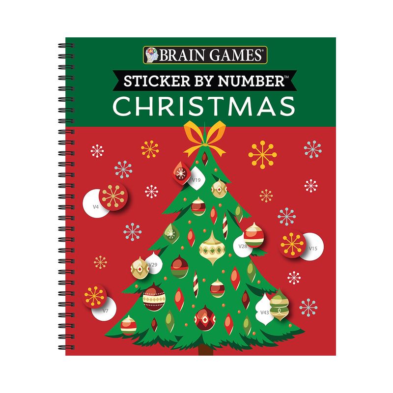Brain Games - Sticker by Number: Christmas (28 Images to Sticker - Christmas Tree Cover) - (Spiral Bound), 1 of 2