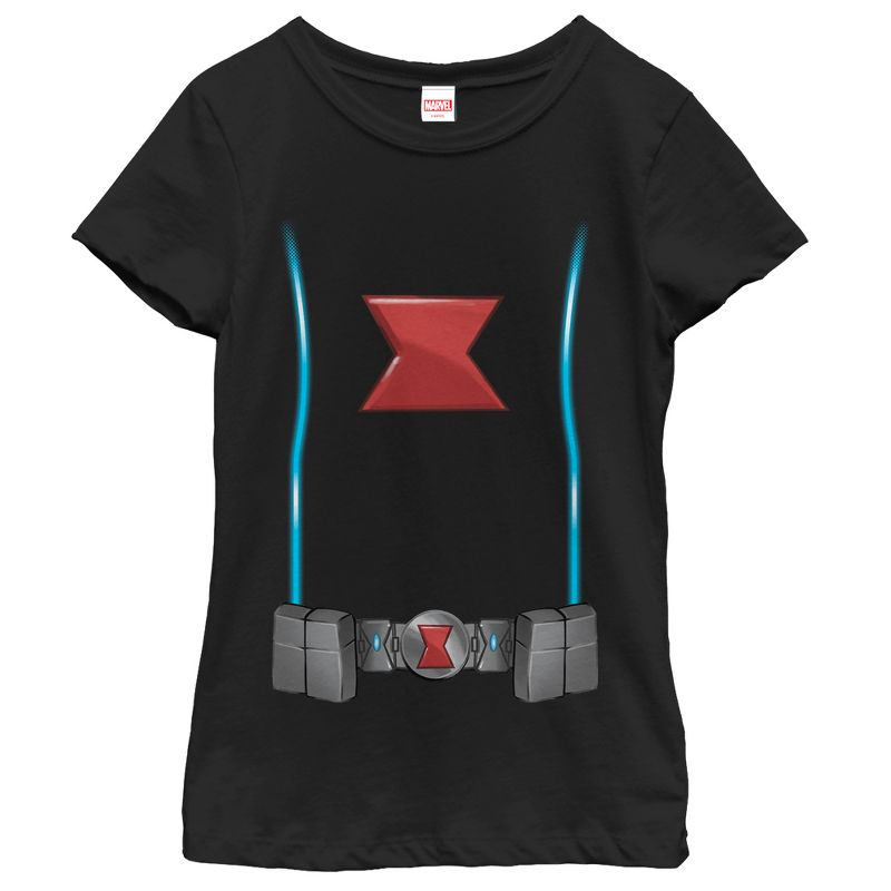 Girl's Marvel Black Widow Costume T-Shirt, 1 of 4