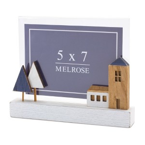 Wood Blue & White Photo Frame Set Of 2 7 Inch Height For Nautical Home Styling By Melrose - 1 of 3