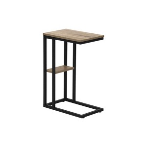 FONTOI 2-Tier C-shaped Side Table, Bedside Table with with a Small Secondary Shelf for Living Room, Bedroom, Taupe, 10.25"*25.25"*18.25" - 1 of 4