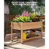 Raised Garden Bed, 48x24x32 Inch Wooden Planter Box with Locking Wheels - Indoor/Outdoor Herb Veggie Flower Planter - 4 of 4
