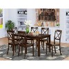 HomeStock 7-Piece Rectangle Cappuccino Finish Solid Wood Top Dining Table with 6 Cross-Back Wood Seat Dining Chairs, Seats 6 - 2 of 4