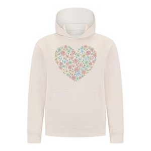 Everyday Kids Floral Heart Girls Pullover Hoodie – Pastel Flower & Butterfly Graphic Sweatshirt - 1 of 4